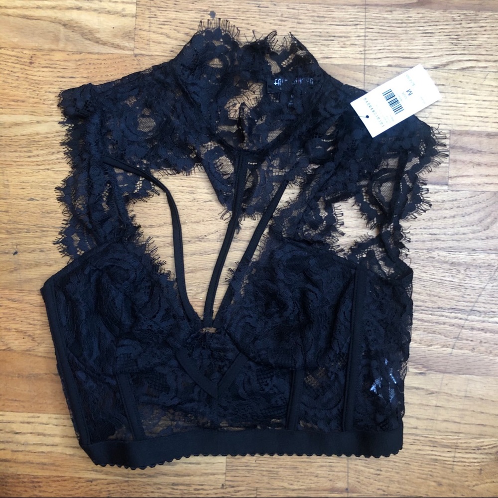 Fashion Nova Caged Bralette Blouse